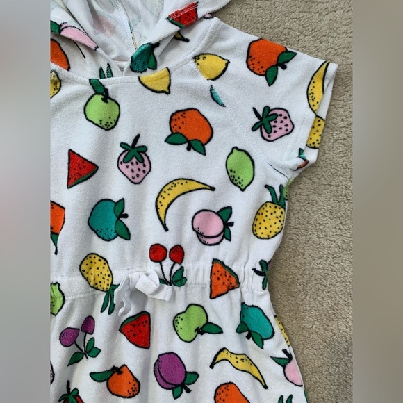 Hanna Andersson Size 130, 8, Fruit Print Toweling Hoodie Swim Cover Up - Picture 5 of 7